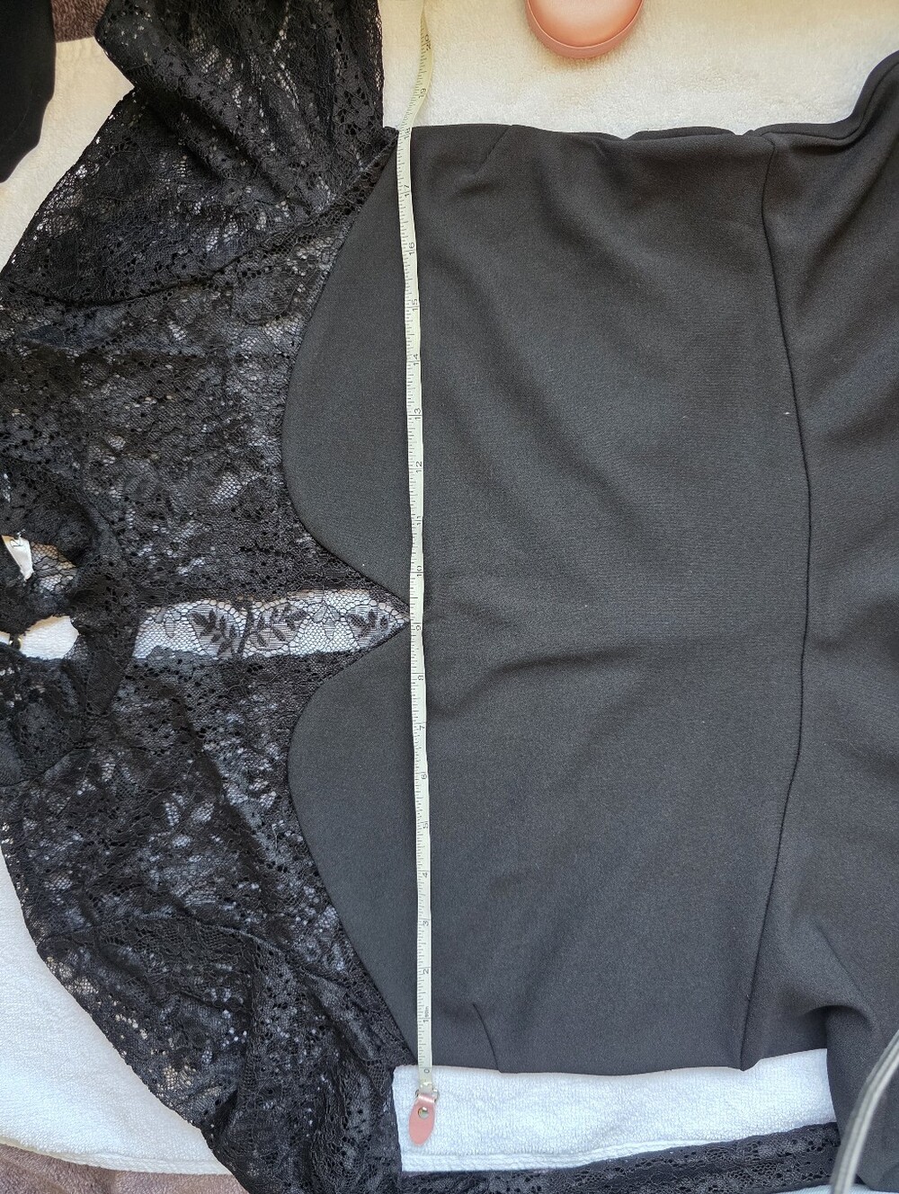 Revamped Black Lace Peplum Top Mock Neck Sweetheart Blouse Est. XL - Picture 8 of 11